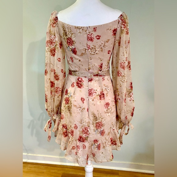NWT Hello Molly, ‘Make Memories’ Floral Long Sleeve Boho Minidress, Size S - Picture 4 of 13